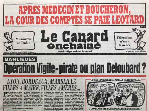 N° 3675 du Canard Enchaîné -  3 Avril 1991