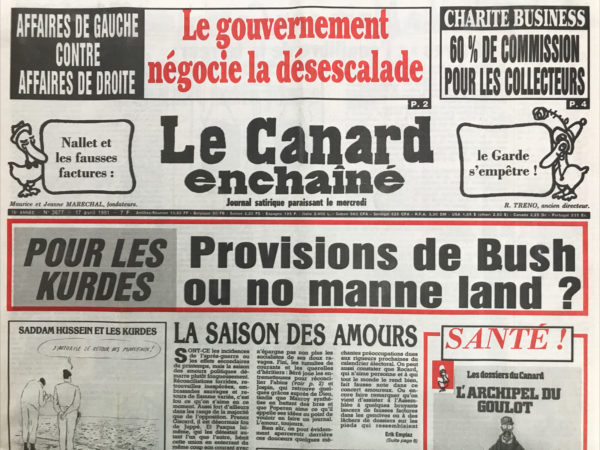 N° 3677 du Canard Enchaîné -  17 Avril 1991