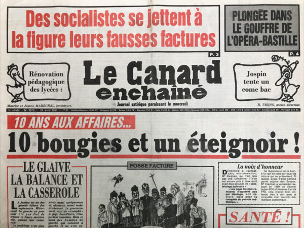 N° 3678 du Canard Enchaîné -  24 Avril 1991