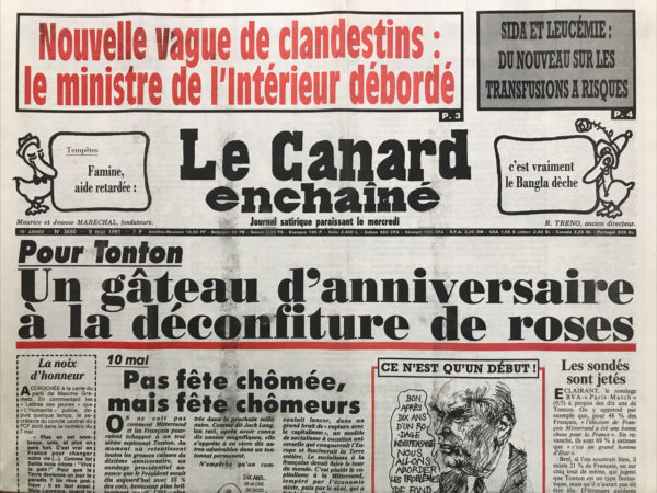 N° 3680 du Canard Enchaîné -  8 Mai 1991