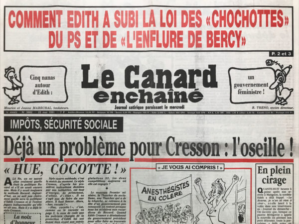 N° 3682 du Canard Enchaîné -  22 Mai 1991