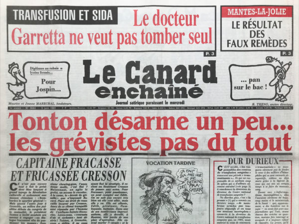 N° 3684 du Canard Enchaîné -  5 Juin 1991