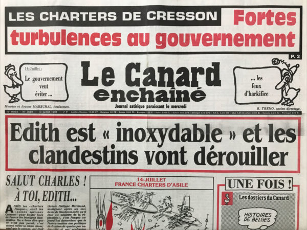 N° 3689 du Canard Enchaîné -  10 Juillet 1991