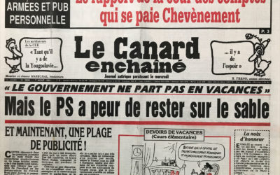 N° 3693 du Canard Enchaîné –  7 Août 1991