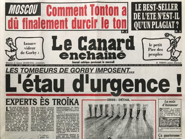 N° 3695 du Canard Enchaîné -  21 Août 1991