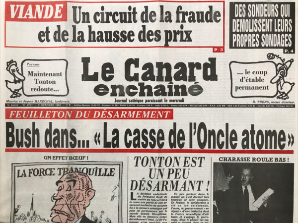 N° 3701 du Canard Enchaîné -  2 Octobre 1991