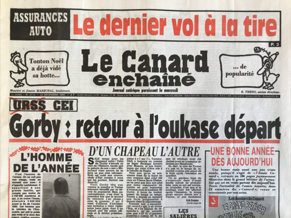 N° 3713 du Canard Enchaîné -  25 Décembre 1991