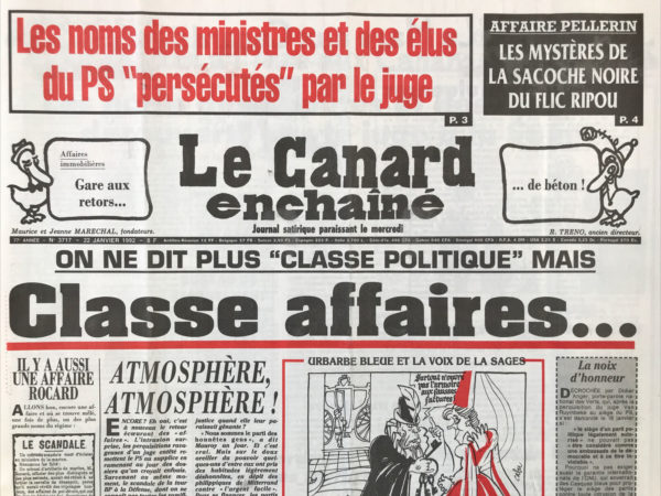 N° 3717 du Canard Enchaîné -  22 Janvier 1992