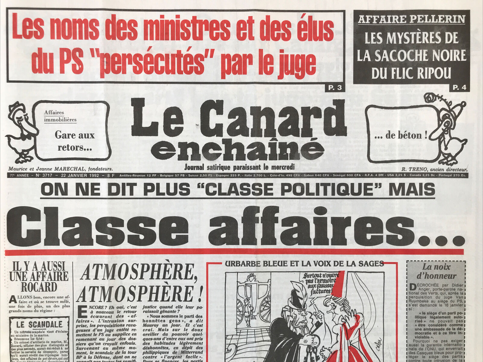 Couac ! | Acheter un Canard | Vente d'Anciens Journaux du Canard Enchaîné. Des Journaux Satiriques de Collection, Historiques & Authentiques de 1916 à 2004 ! | 3717