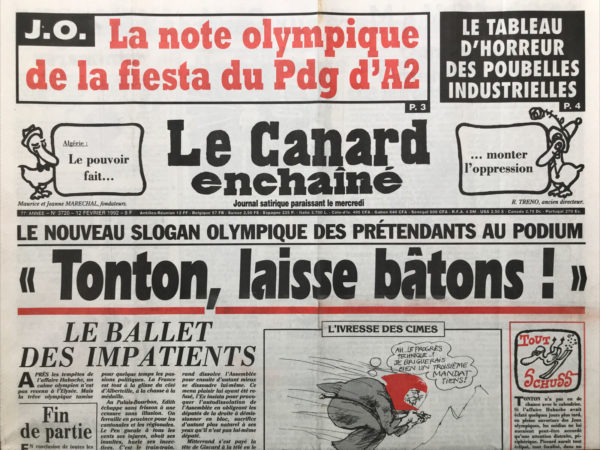 N° 3720 du Canard Enchaîné -  12 Février 1992