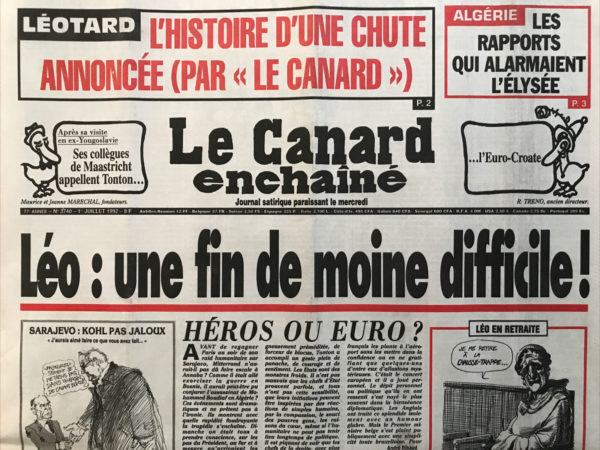 N° 3740 du Canard Enchaîné -  1 Juillet 1992
