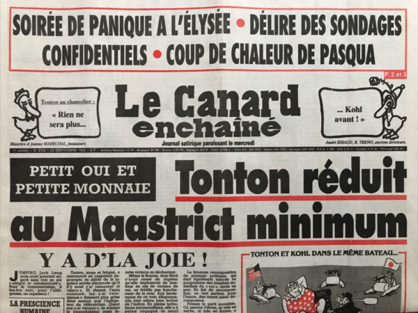 N° 3752 du Canard Enchaîné -  23 Septembre 1992