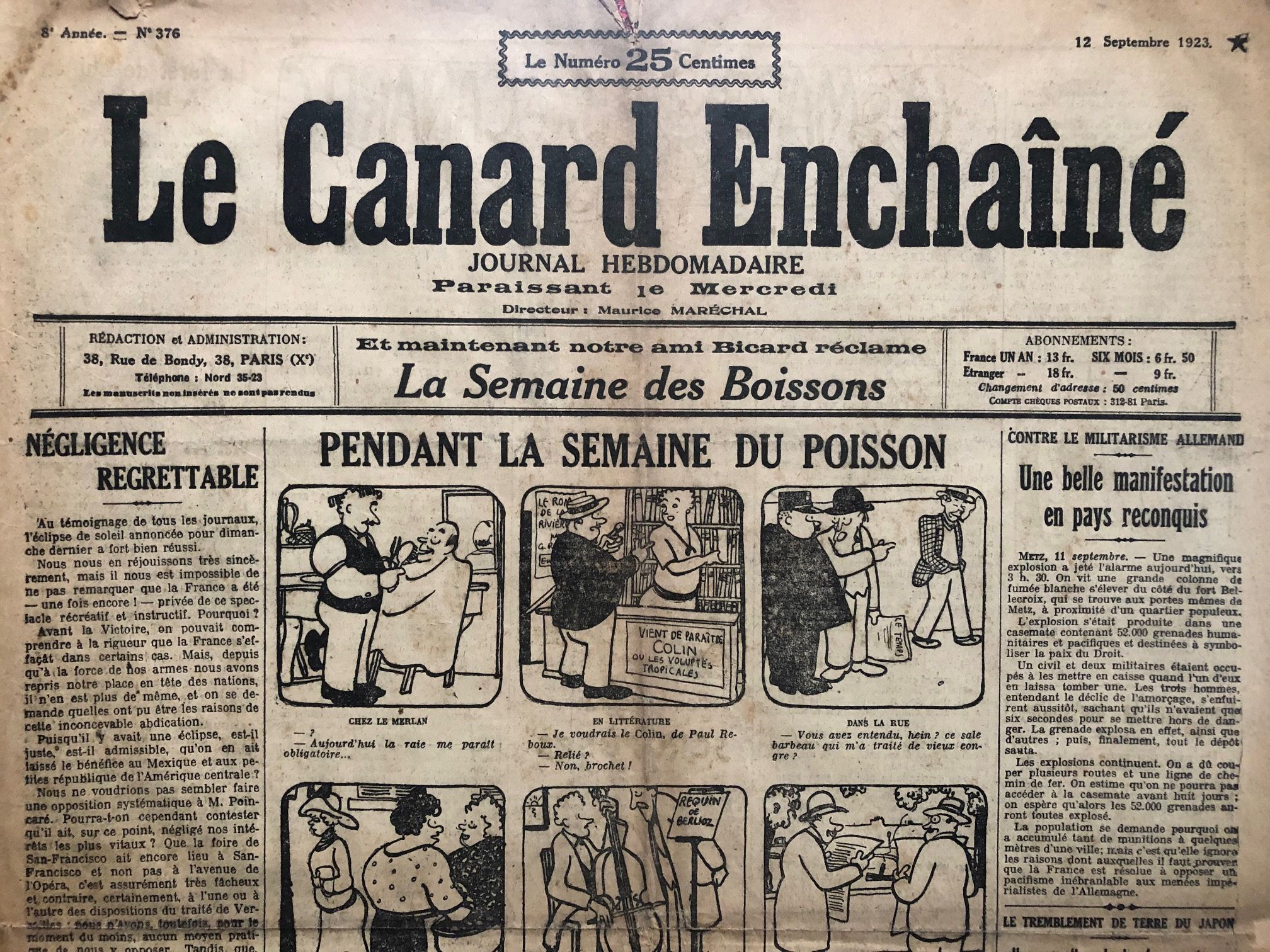 Couac ! | Acheter un Canard | Vente d'Anciens Journaux du Canard Enchaîné. Des Journaux Satiriques de Collection, Historiques & Authentiques de 1916 à 2004 ! | 376