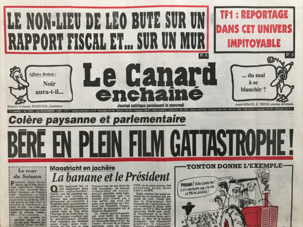 N° 3761 du Canard Enchaîné -  25 Novembre 1992