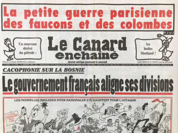 N° 3768 du Canard Enchaîné -  13 Janvier 1993