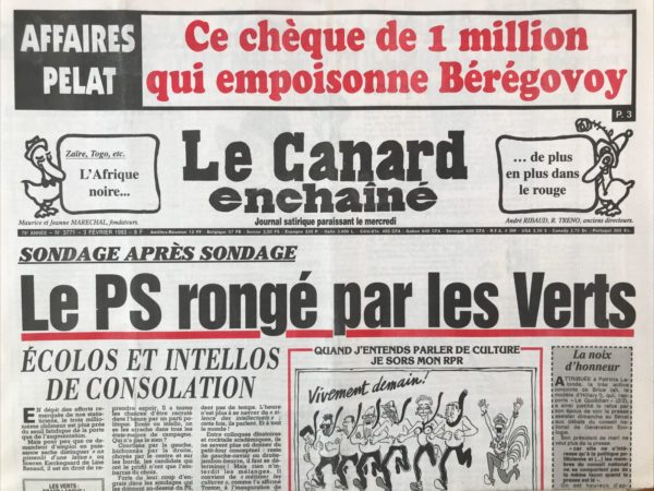 N° 3771 du Canard Enchaîné -  3 Février 1993