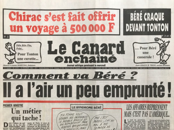 N° 3772 du Canard Enchaîné -  10 Février 1993