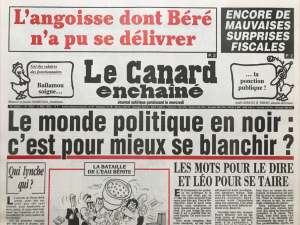 N° 3784 du Canard Enchaîné -  5 Mai 1993