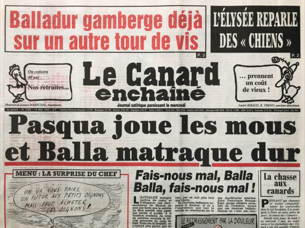 N° 3785 du Canard Enchaîné -  12 Mai 1993