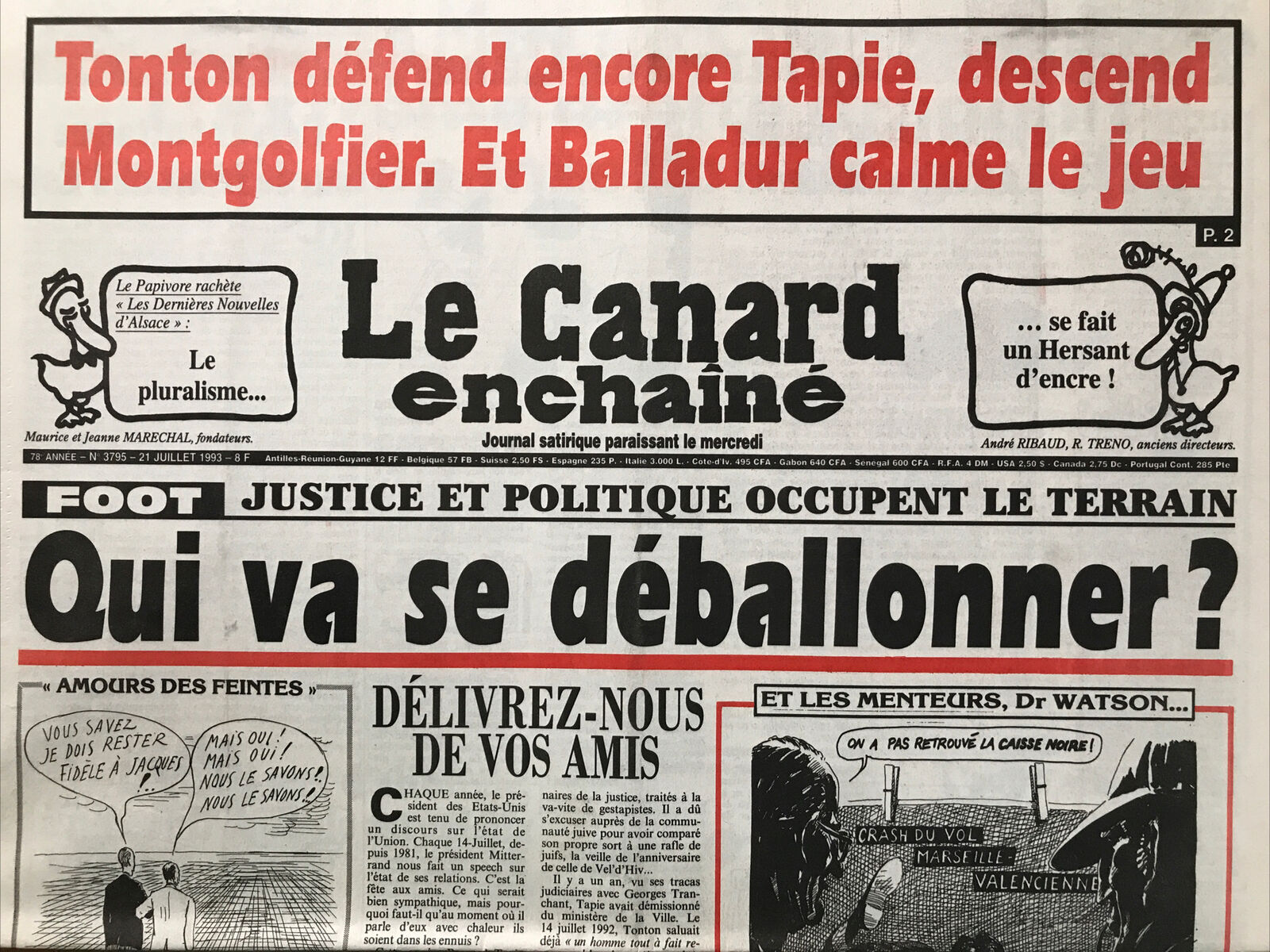 Couac ! | Acheter un Canard | Vente d'Anciens Journaux du Canard Enchaîné. Des Journaux Satiriques de Collection, Historiques & Authentiques de 1916 à 2004 ! | 3795