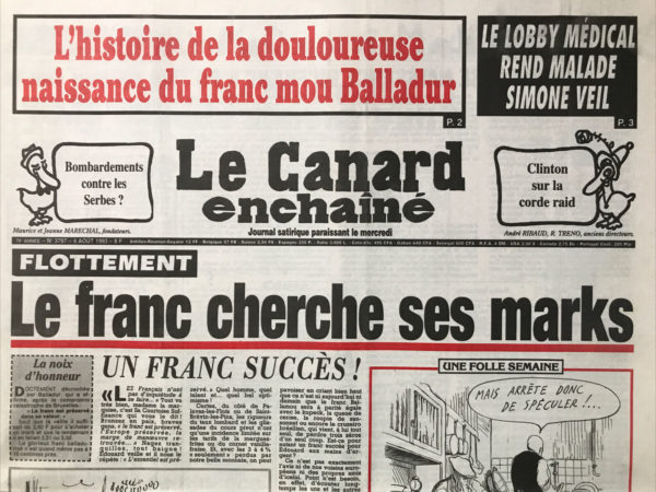 N° 3797 du Canard Enchaîné -  4 Août 1993