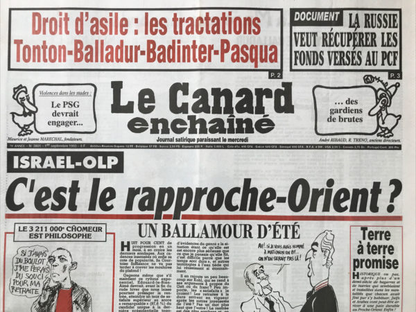 N° 3801 du Canard Enchaîné -  1 Septembre 1993