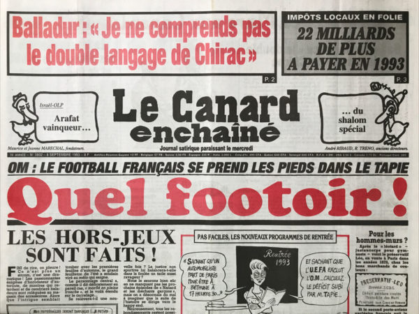 N° 3802 du Canard Enchaîné -  8 Septembre 1993