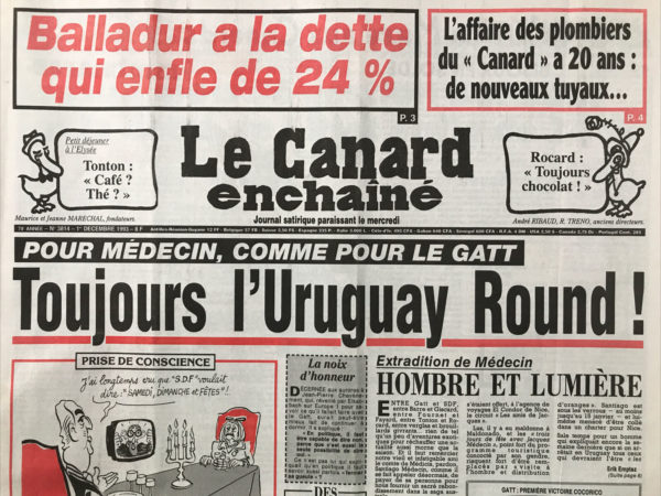 N° 3814 du Canard Enchaîné -  1 Décembre 1993