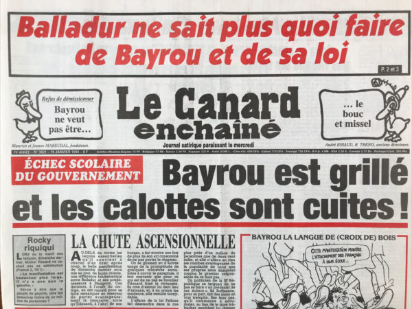 N° 3821 du Canard Enchaîné -  19 Janvier 1994