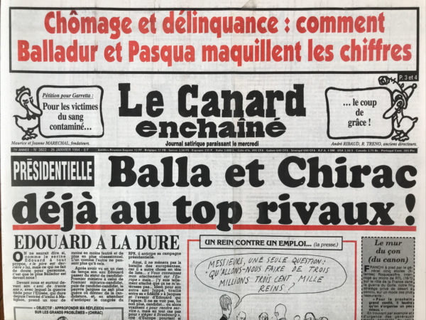 N° 3822 du Canard Enchaîné -  26 Janvier 1994