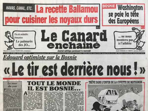 N° 3826 du Canard Enchaîné -  23 Février 1994