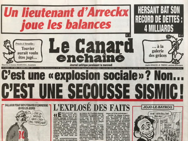 N° 3829 du Canard Enchaîné -  16 Mars 1994