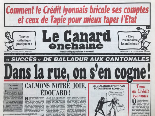 N° 3830 du Canard Enchaîné -  23 Mars 1994