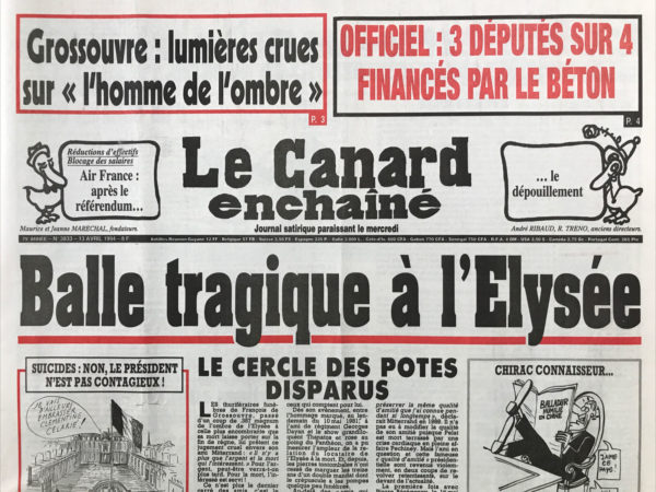 N° 3833 du Canard Enchaîné -  13 Avril 1994