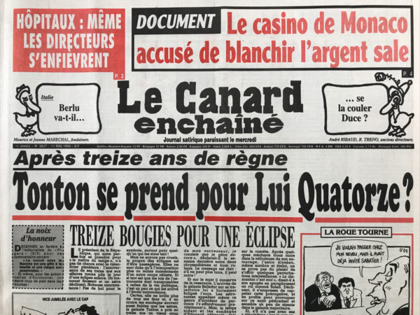 N° 3837 du Canard Enchaîné -  11 Mai 1994