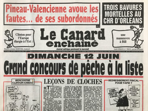 N° 3841 du Canard Enchaîné -  8 Juin 1994