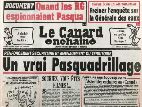 N° 3846 du Canard Enchaîné -  13 Juillet 1994