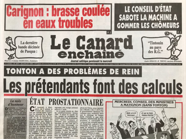 N° 3847 du Canard Enchaîné -  20 Juillet 1994