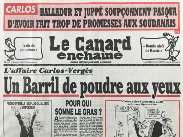 N° 3852 du Canard Enchaîné -  24 Août 1994