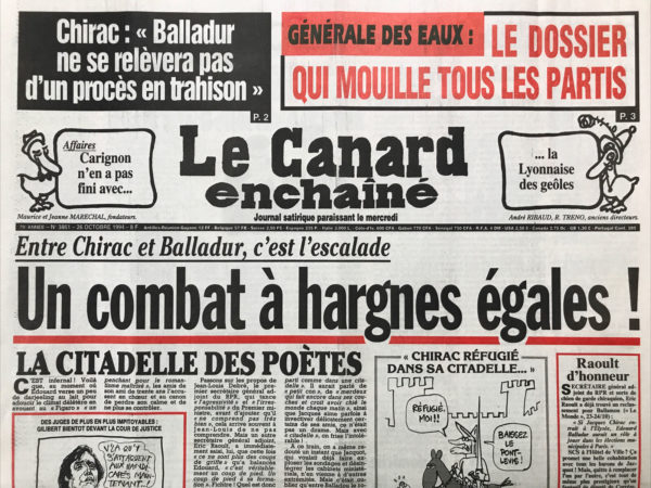 N° 3861 du Canard Enchaîné -  26 Octobre 1994