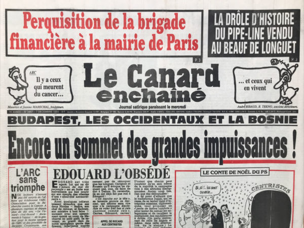 N° 3867 du Canard Enchaîné -  7 Décembre 1994