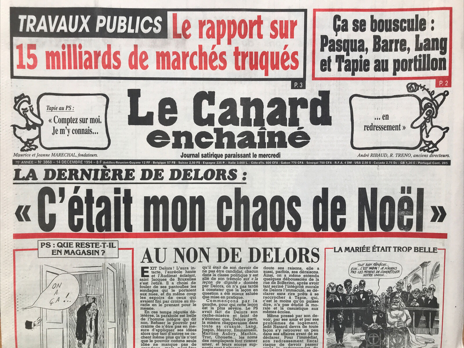 Couac ! | Acheter un Canard | Vente d'Anciens Journaux du Canard Enchaîné. Des Journaux Satiriques de Collection, Historiques & Authentiques de 1916 à 2004 ! | 3868