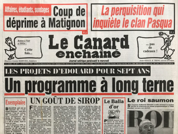 N° 3877 du Canard Enchaîné -  15 Février 1995