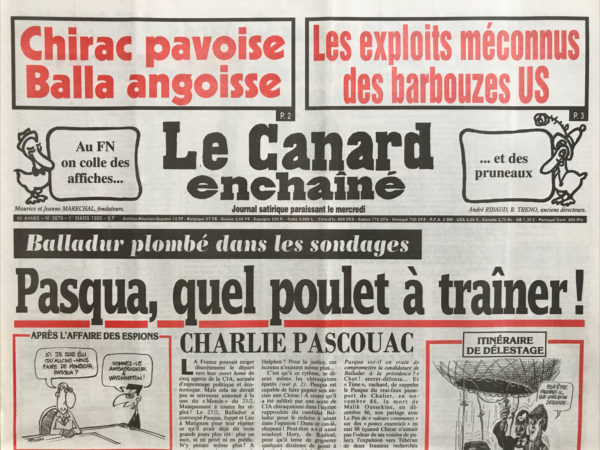 N° 3879 du Canard Enchaîné -  1 Mars 1995