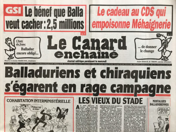 N° 3880 du Canard Enchaîné -  8 Mars 1995
