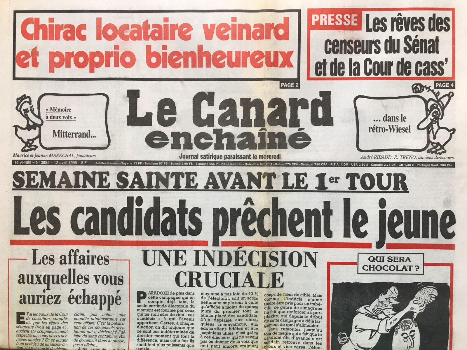 Couac ! | Acheter un Canard | Vente d'Anciens Journaux du Canard Enchaîné. Des Journaux Satiriques de Collection, Historiques & Authentiques de 1916 à 2004 ! | 3885