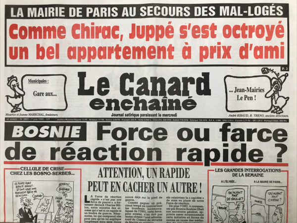 N° 3893 du Canard Enchaîné -  7 Juin 1995