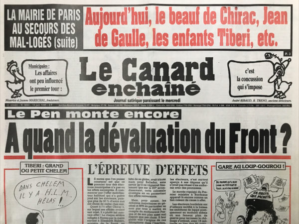 N° 3894 du Canard Enchaîné -  14 Juin 1995