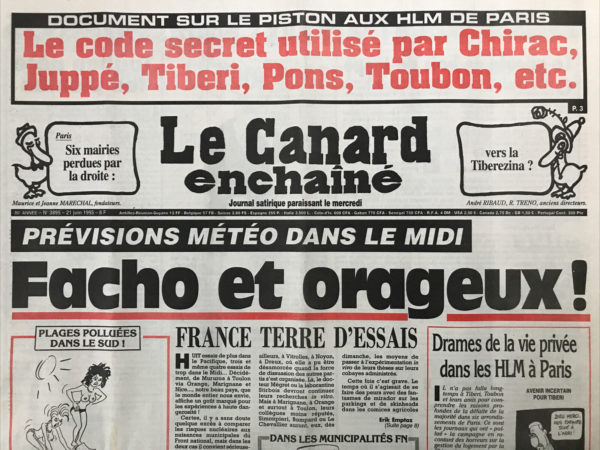 N° 3895 du Canard Enchaîné -  21 Juin 1995