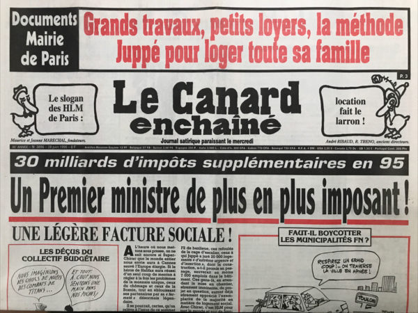N° 3896 du Canard Enchaîné -  28 Juin 1995